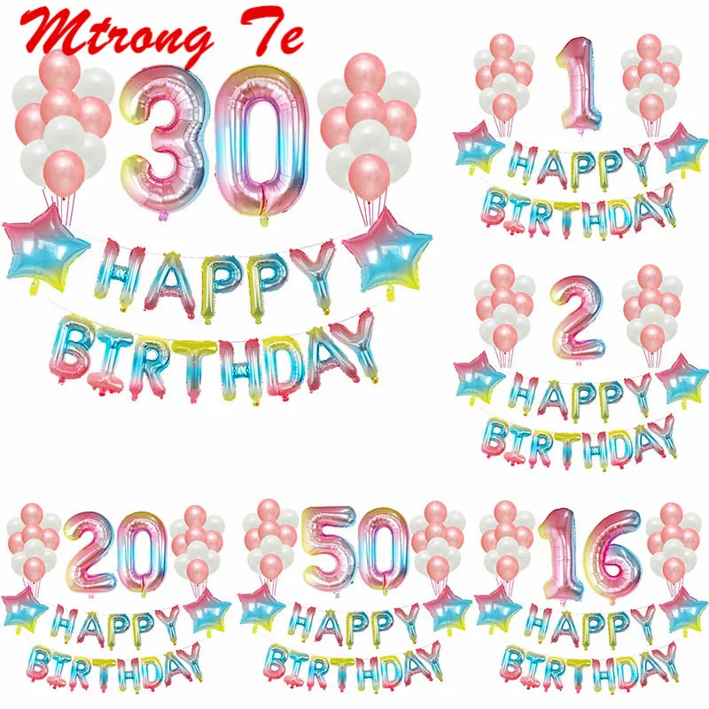 36pcs/set 16 21 30 40 50 60th Birthday Gradient Color Star 40inch Number Foil Helium Balloon Birthday Party Decor Supplies
36pcs/set 16 21 30 40 50 60th Birthday Gradient Color Star 40inch Number Foil Helium Balloon Birthday Party Decor Supplies