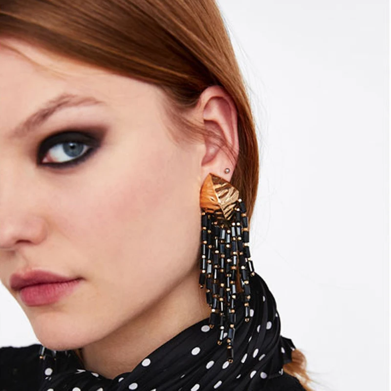 Miwens 2018 Hot Sale ZA Geometric Statement Drop Earrings Handmade Trendy Ethinc Long Black Beads Tassel Earrings Metal Bijoux
Miwens 2018 Hot Sale ZA Geometric Statement Drop Earrings Handmade Trendy Ethinc Long Black Beads Tassel Earrings Metal Bijoux