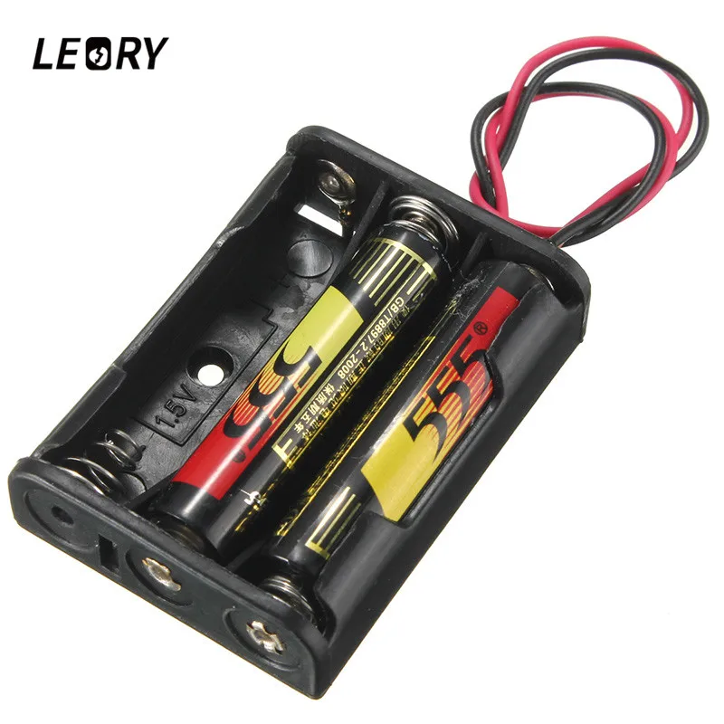LEORY AAA Battery Storage Case Plastic With Cable Lead For 3 x AAA Batteries For Soldering Connecting Storage Box Holder
LEORY AAA Battery Storage Case Plastic With Cable Lead For 3 x AAA Batteries For Soldering Connecting Storage Box Holder