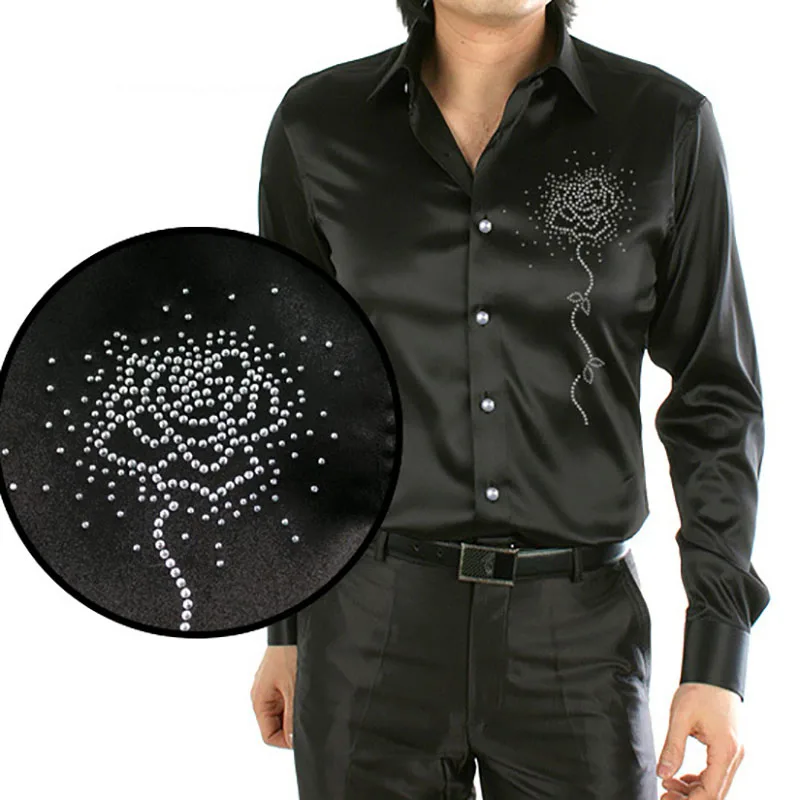 2018 multi color crystal rose men long sleeve silk casual shirt long sleeve autumn spring loose shirt
2018 multi color crystal rose men long sleeve silk casual shirt long sleeve autumn spring loose shirt