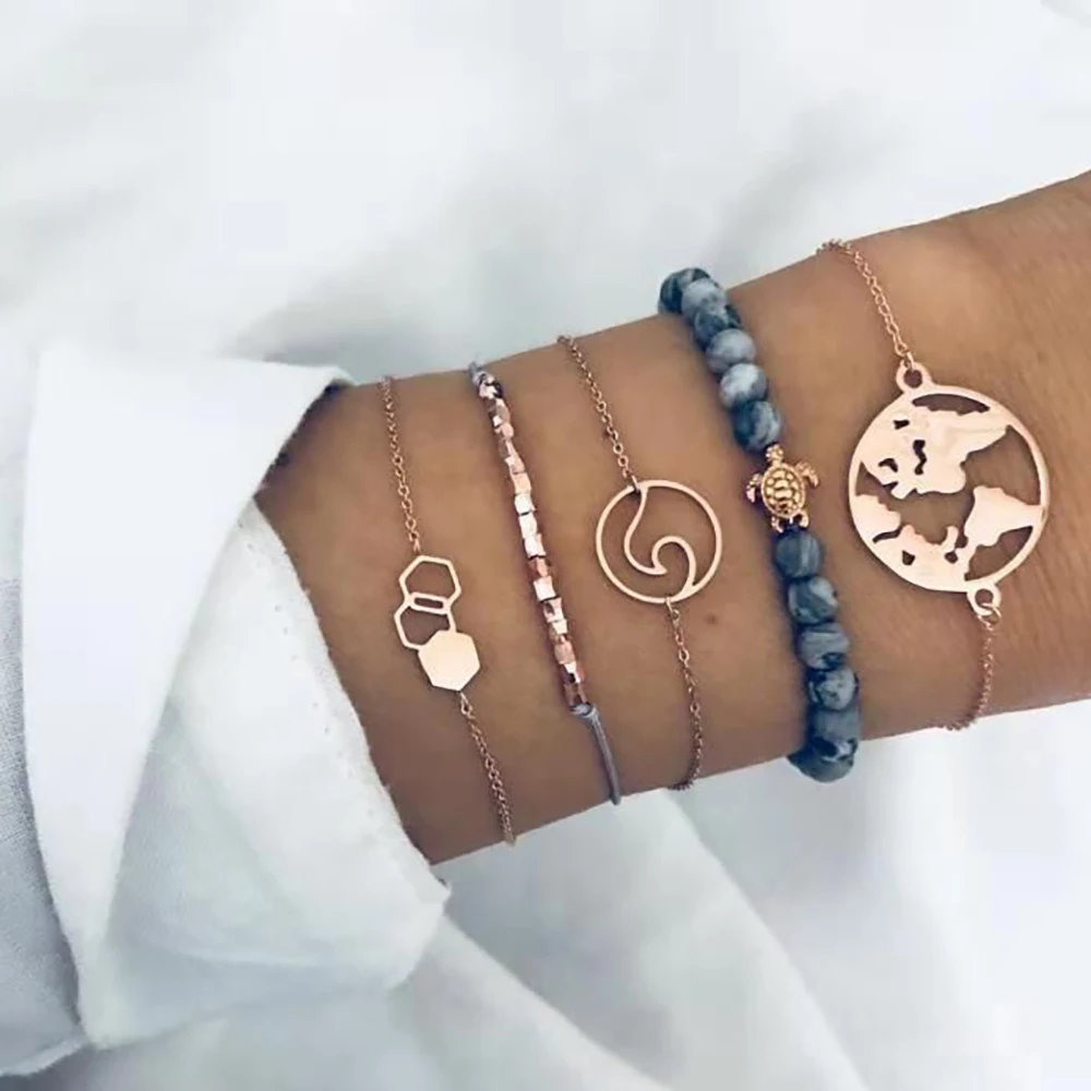 Vintage Turtle Wave Map Charm Bracelets Set For Women New Design Stone Beads Infinite Bracelet Bangle Boho Jewelry Wholesale
Vintage Turtle Wave Map Charm Bracelets Set For Women New Design Stone Beads Infinite Bracelet Bangle Boho Jewelry Wholesale