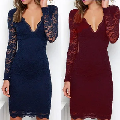 Style office lady elegant lace sheath woman dresses spring and autumn knee length v-neck solid lace female dresses
Style office lady elegant lace sheath woman dresses spring and autumn knee length v-neck solid lace female dresses