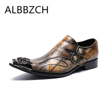 New mens genuine leather retro wedding shoes men mental pointed toe slip on dress shoes fashion buckle design career work shoes
New mens genuine leather retro wedding shoes men mental pointed toe slip on dress shoes fashion buckle design career work shoes