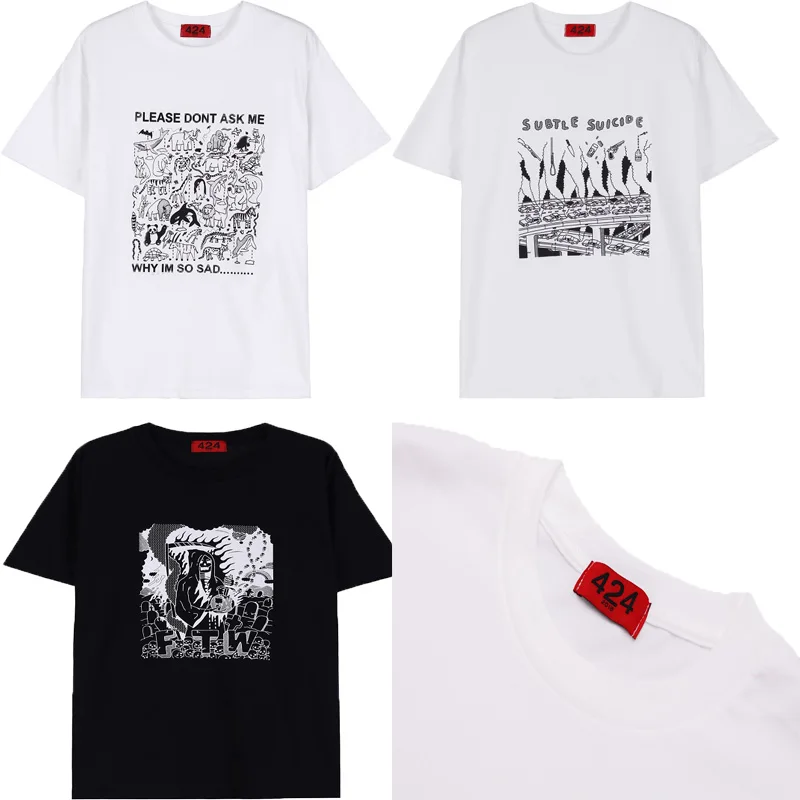 424 T Shirt Men Women 1:1 High Quality Four Two Four T-shirts Harajuku Cotton Kanye West Top Tees Fashion four to four T Shirt
424 T Shirt Men Women 1:1 High Quality Four Two Four T-shirts Harajuku Cotton Kanye West Top Tees Fashion four to four T Shirt
