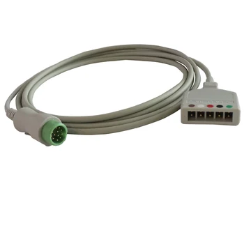 Compatible Mindray Beneview T5 T6 T8 IPM IMEC patient monitor 5 lead 12 pin ecg trunk cable
Compatible Mindray Beneview T5 T6 T8 IPM IMEC patient monitor 5 lead 12 pin ecg trunk cable