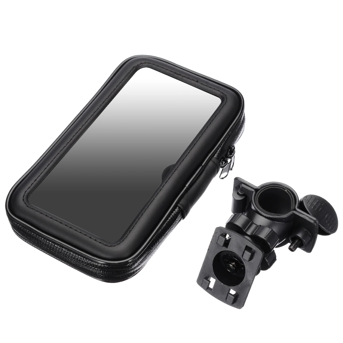 1PC Black Motorcycle Bike Bicycle Waterproof Cell Phone GPS Case Bag Handlebar Mount Holder Stand Support
