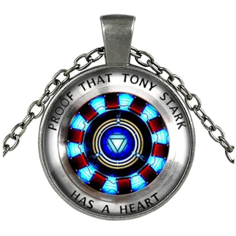 Фото 2019 Marvel Железный человек Тони Старк дуговое ожерелье в виде реактора стеклянный