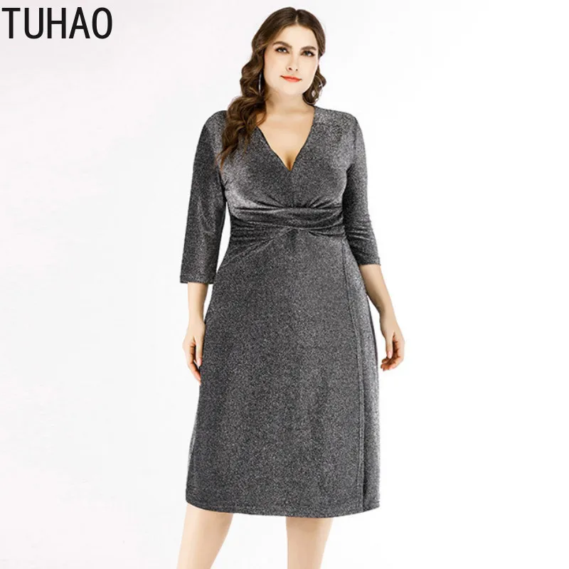TUHAO 2019 Spring Summer Dress Sexy Elegant Office Lady Business Dresses Plus Size 6XL 5XL 4XL Grey Party Female Dress Vestidos
TUHAO 2019 Spring Summer Dress Sexy Elegant Office Lady Business Dresses Plus Size 6XL 5XL 4XL Grey Party Female Dress Vestidos