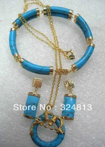 Hot sell Noble- hot sell new - Beautiful Turquoise Pendant Necklace Bracelet Earring Set
Hot sell Noble- hot sell new - Beautiful Turquoise Pendant Necklace Bracelet Earring Set