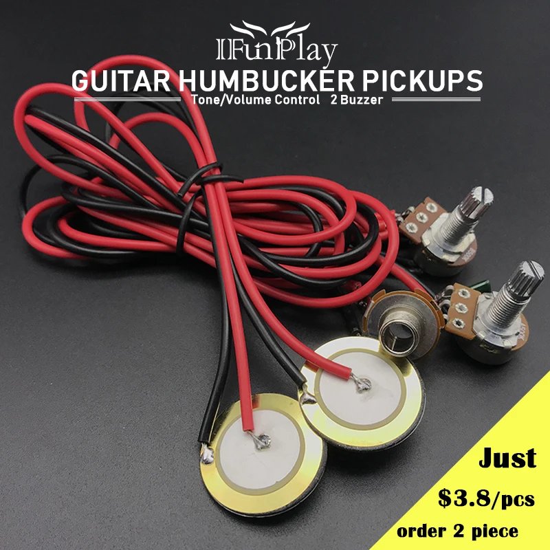 2 Buzzer Guitar Humbucker Pickup Dual Piezo Pickup with 500K Volume Tone Control Guitar Ukulele Common Transducer Pickups
2 Buzzer Guitar Humbucker Pickup Dual Piezo Pickup with 500K Volume Tone Control Guitar Ukulele Common Transducer Pickups