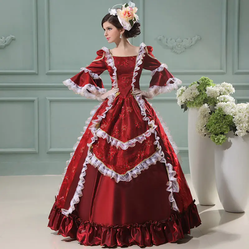 18th Century Retro Rococo Baroque Dance Party Dress Medieval Square Collar Red Marie Antoinette Masquerade Period Ball Gowns
18th Century Retro Rococo Baroque Dance Party Dress Medieval Square Collar Red Marie Antoinette Masquerade Period Ball Gowns