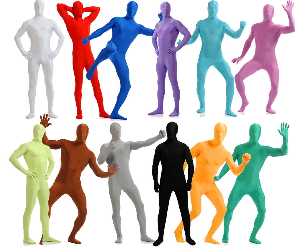 

Skin Tight Full Body Zentai Suit Custome Cosplay Adult Lycra Spandex Second Morph Suits Bodysuit Halloween Stage