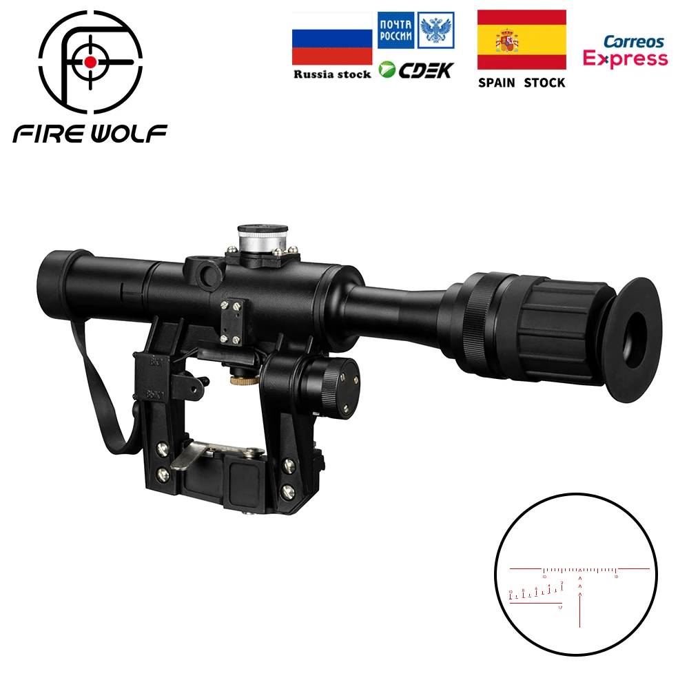 Tactical Hunting Riflescopes SVD Dragunov Optics 4x24 Wide Angle Red Illuminated Rifle Scope Airsoft Red Dot Sight Sniper Gear
Tactical Hunting Riflescopes SVD Dragunov Optics 4x24 Wide Angle Red Illuminated Rifle Scope Airsoft Red Dot Sight Sniper Gear