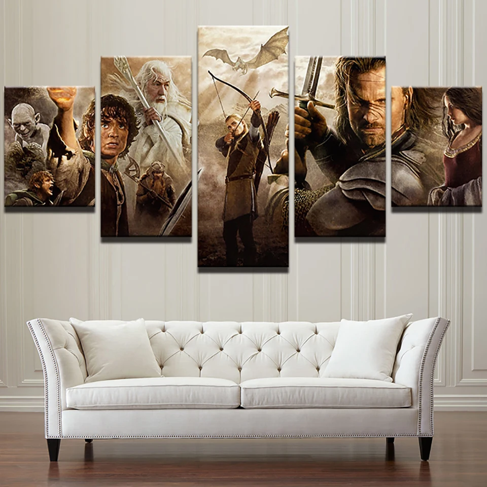 5 Pieces HD Printed Canvas Painting Wall Art Modular Poster Lord Of The Rings Movie Characters Home Decor Living Room Framework
5 Pieces HD Printed Canvas Painting Wall Art Modular Poster Lord Of The Rings Movie Characters Home Decor Living Room Framework