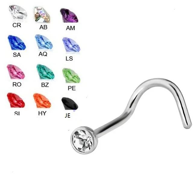Mixed 12 Colors Gem G23 Titanium 18g 20g Nose Screw Ring Nose Stud Body Piercing Jewelry
Mixed 12 Colors Gem G23 Titanium 18g 20g Nose Screw Ring Nose Stud Body Piercing Jewelry