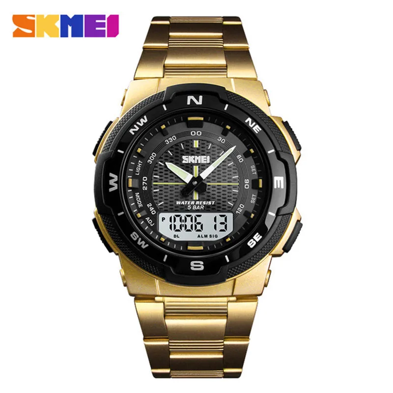 

SKMEI Fashion Men Watch Clock Mens Watches Top Brand Luxury Steel Casual Waterproof Quartz Wristwatch Relogio Masculino 1370