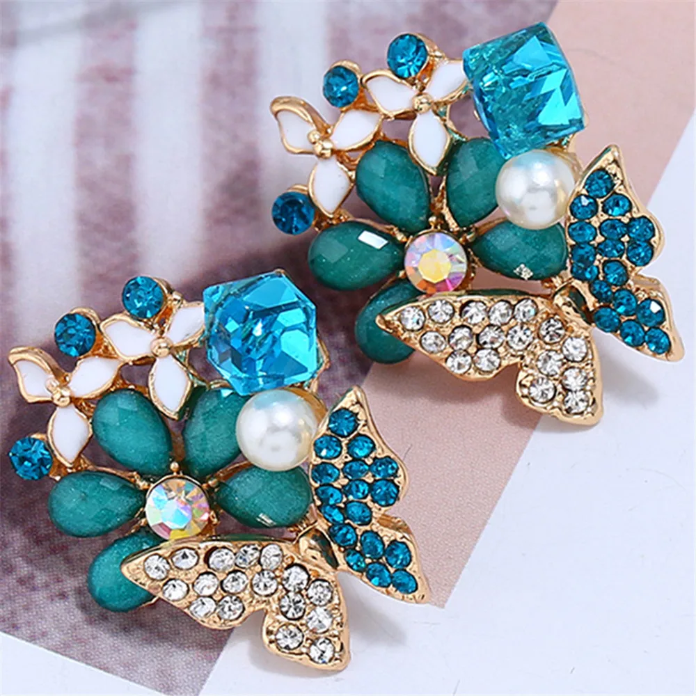 CRLEY Butterfly Floral Stud Earrings for Women Rhinestone Elegant Special Accessories Earrings Women Wedding Jewelry Earrings
CRLEY Butterfly Floral Stud Earrings for Women Rhinestone Elegant Special Accessories Earrings Women Wedding Jewelry Earrings