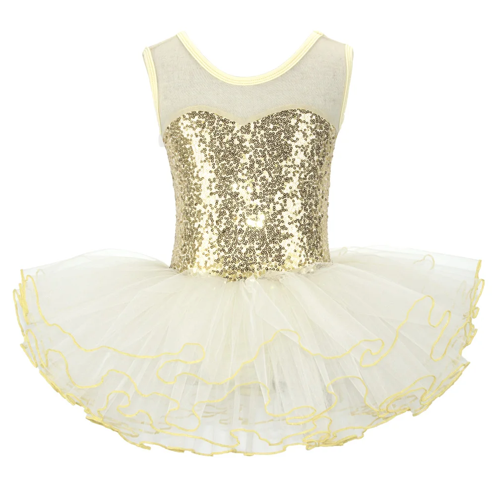

Nice Girls Ballerina Fairy Prom Party Costume Kids Sequined Flower Dress Dancewear Gymnastic Leotard Ballet Tutu Dress