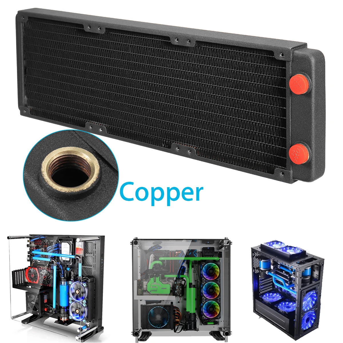 LEORY 360mm Copper Water Cooling Cooler Computer Radiator Cooler for PC Case Heat Sink Heat Exchanger Cooler for CPU GPU
LEORY 360mm Copper Water Cooling Cooler Computer Radiator Cooler for PC Case Heat Sink Heat Exchanger Cooler for CPU GPU