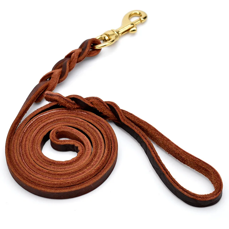 1.2CM Handmade Genuine Leather Dog Leash Strong Heavy Duty Cooper Hook Braided Puppy Medium Pet Dog Leash
1.2CM Handmade Genuine Leather Dog Leash Strong Heavy Duty Cooper Hook Braided Puppy Medium Pet Dog Leash