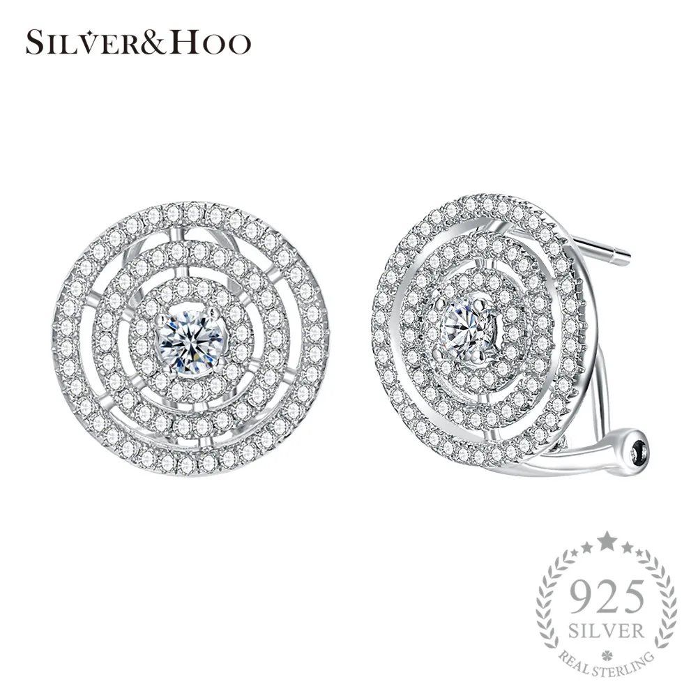 SILVERHOO Austrian Crystal Hollow Round Stud Earrings 925 Sterling Silver CZ Luxury Brincos Gift for Women Girls Silver Earrings
SILVERHOO Austrian Crystal Hollow Round Stud Earrings 925 Sterling Silver CZ Luxury Brincos Gift for Women Girls Silver Earrings