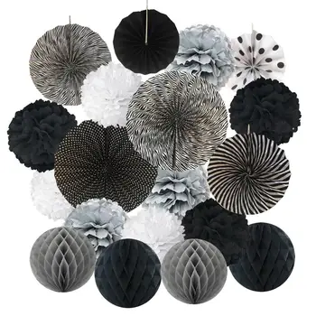 19Pcs/Set Black Grey Tissue Paper Pom Poms Flower Fan and Honeycomb Balls for Birthday Baby Shower Wedding Festival Decorations
19Pcs/Set Black Grey Tissue Paper Pom Poms Flower Fan and Honeycomb Balls for Birthday Baby Shower Wedding Festival Decorations
