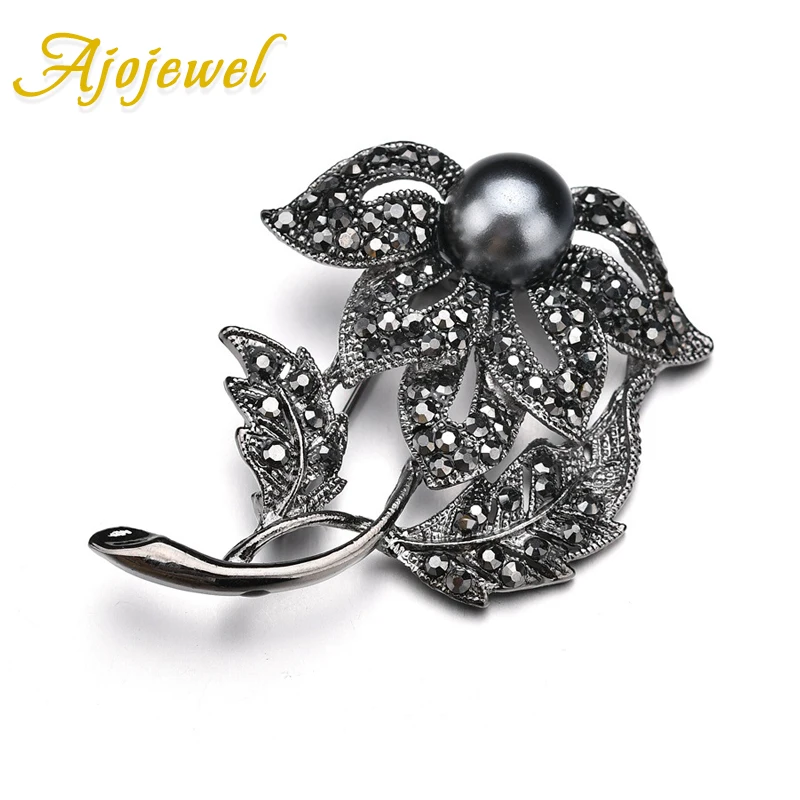 Ajojewel Simulated Pearl Women's Brooches Black Rhinestone Flower Brooch Antique Jewelry Wholesale Drop Ship
Ajojewel Simulated Pearl Women's Brooches Black Rhinestone Flower Brooch Antique Jewelry Wholesale Drop Ship