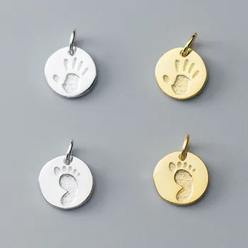 925 Sterling Silver Fashion Hand/Foot Small Round Card Charms High Quality Medallion Pendants DIY Jewelry Making Accessories
925 Sterling Silver Fashion Hand/Foot Small Round Card Charms High Quality Medallion Pendants DIY Jewelry Making Accessories