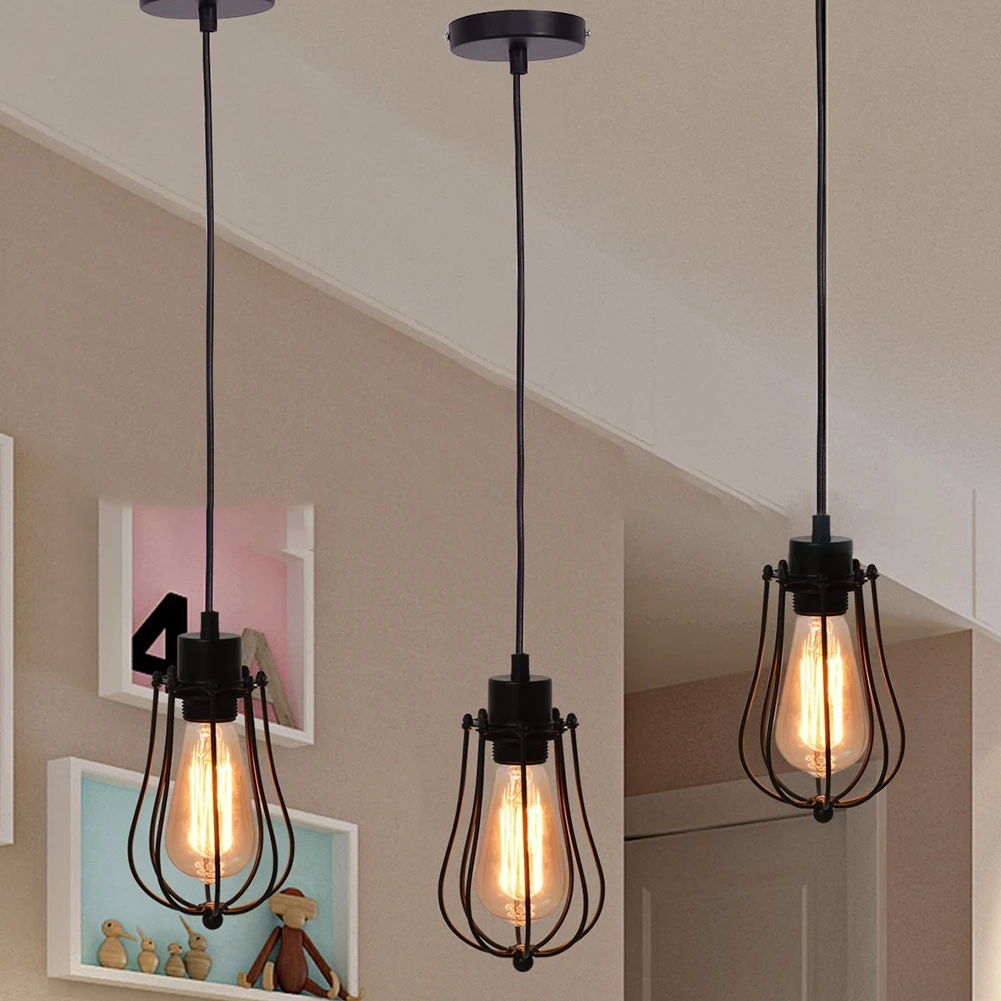 Galleries Pendant DIY Heat Resistant Vintage Iron Bar Ceiling Light Cafe Hanging Garden Home Decoration Lampshade Hotel Guard
Galleries Pendant DIY Heat Resistant Vintage Iron Bar Ceiling Light Cafe Hanging Garden Home Decoration Lampshade Hotel Guard
