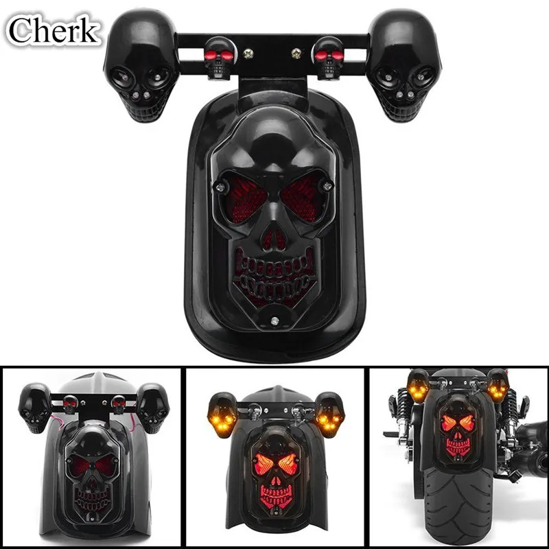 Universal Black Motorcycle Signal Rear Brake Tail Light Skull TurnFor Harley Bobber Honda Yamaha
Universal Black Motorcycle Signal Rear Brake Tail Light Skull TurnFor Harley Bobber Honda Yamaha