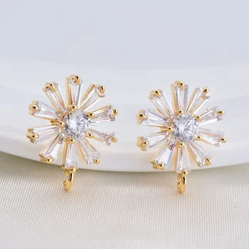 4PCS 12x15MM 24K Gold Color Brass with Zircon Flower Stud Earrings High Quality Diy Jewelry Findings Accessories
4PCS 12x15MM 24K Gold Color Brass with Zircon Flower Stud Earrings High Quality Diy Jewelry Findings Accessories
