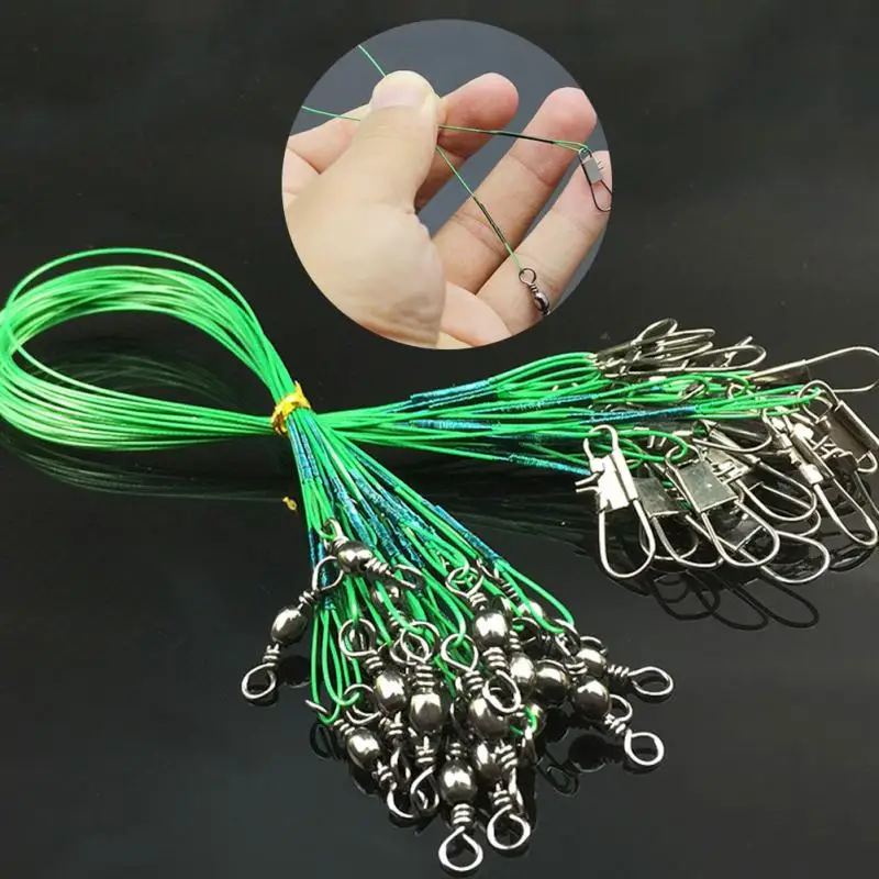 Lead Core Leash Fishing Leader Wire 10pcs/lot Anti Bite Steel Fishing Line Steel Wire Leader With Swivel Olta*0225
Lead Core Leash Fishing Leader Wire 10pcs/lot Anti Bite Steel Fishing Line Steel Wire Leader With Swivel Olta*0225