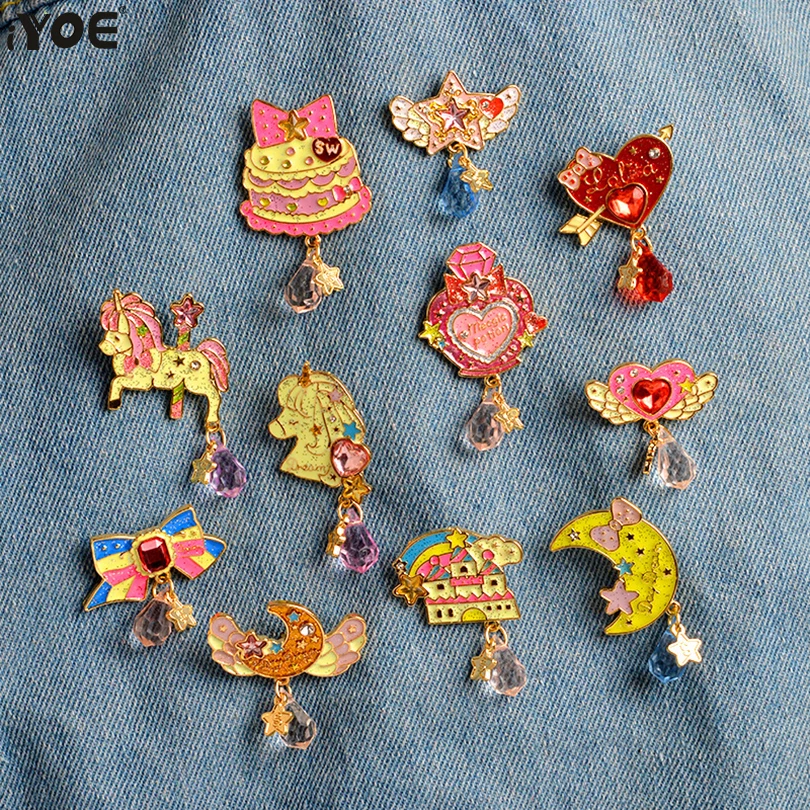 IYOE Cartoon Moon Star Bow Heart Badge Brooches For Women Kids Feather Cake Castle Unicron Pendant Pins And Brooches Jewelry 
IYOE Cartoon Moon Star Bow Heart Badge Brooches For Women Kids Feather Cake Castle Unicron Pendant Pins And Brooches Jewelry