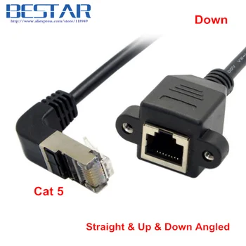 

Up Down Angled RJ45 Cat5 8P8C FTP STP UTP Cat 5e Male to Female Panel Mount LAN Ethernet Network Cable 1ft 2ft 3ft 5ft 30cm 60cm