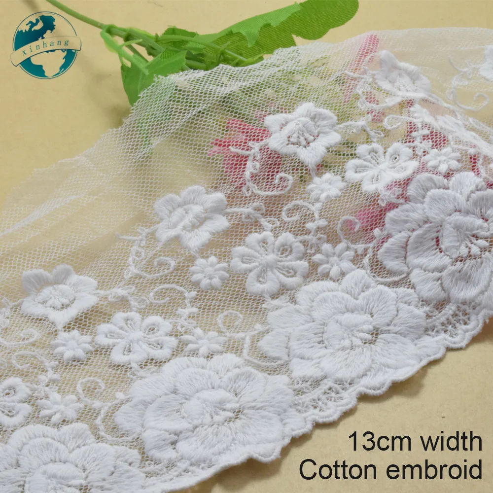 3yards 13cm width white cotton embroided lace ribbon guipure trim DIY wedding Accessories dolls lace french lace applique#2999
3yards 13cm width white cotton embroided lace ribbon guipure trim DIY wedding Accessories dolls lace french lace applique#2999