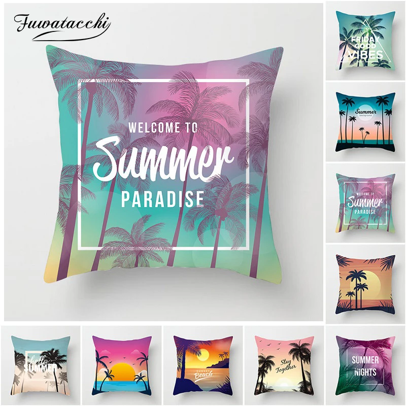 Fuwatacchi Rainforest Plant Decorative Cushion Cover Coconut Tree Beach Throw Pillows for Chair Home Summer Style Pillowcases
Fuwatacchi Rainforest Plant Decorative Cushion Cover Coconut Tree Beach Throw Pillows for Chair Home Summer Style Pillowcases