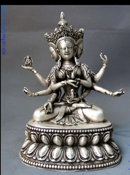 R0722 Details about China Silver buddhism fine Feng Shui lucky 3 head 8 arm buddha sculpture Statue
R0722 Details about China Silver buddhism fine Feng Shui lucky 3 head 8 arm buddha sculpture Statue