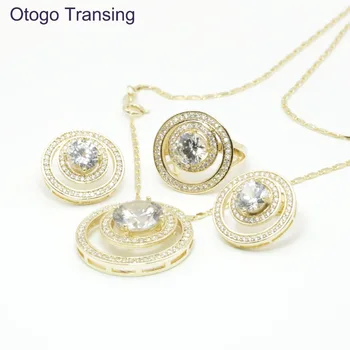 Otogo Transing Top Quality White Crystal 925 Sterling Gold Color Women Jewelry Sets Earrings/Pendant/Necklace/Ring made S209
Otogo Transing Top Quality White Crystal 925 Sterling Gold Color Women Jewelry Sets Earrings/Pendant/Necklace/Ring made S209
