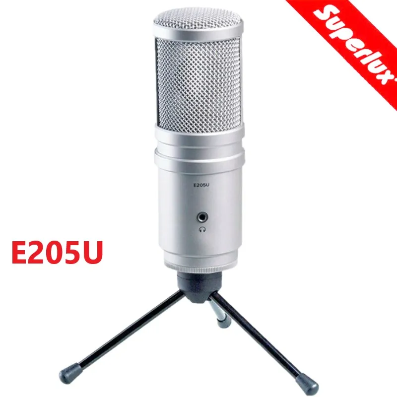 Original Superlux E205U USB Condenser microphone professional for broadcasting and recording with table stand as gift
Original Superlux E205U USB Condenser microphone professional for broadcasting and recording with table stand as gift