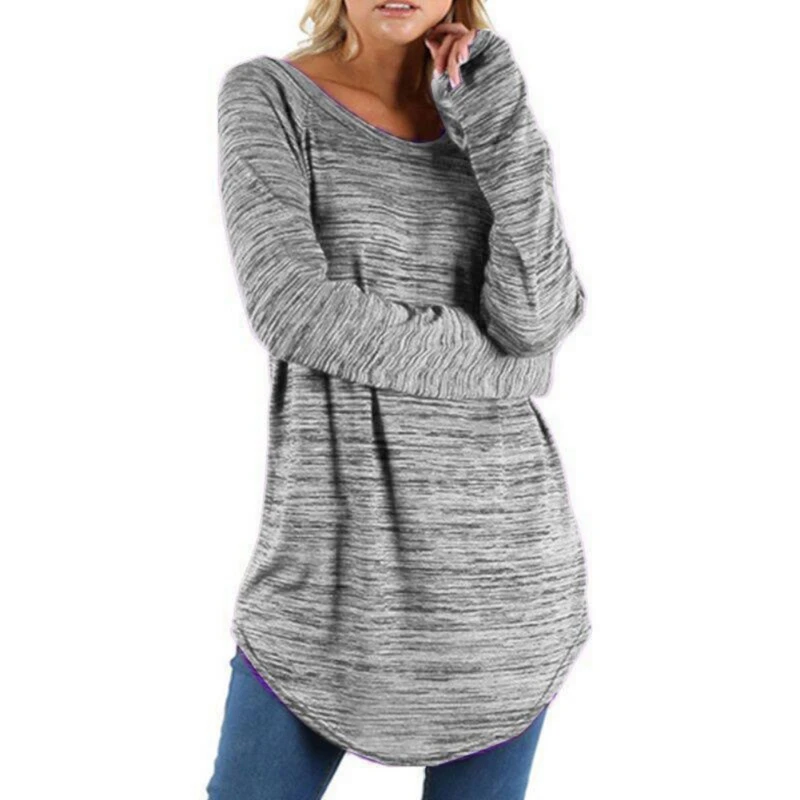 Women Round Neck Pullover Tops Plus Size Long Sleeve Shirt Female Casual Long Tops
Women Round Neck Pullover Tops Plus Size Long Sleeve Shirt Female Casual Long Tops