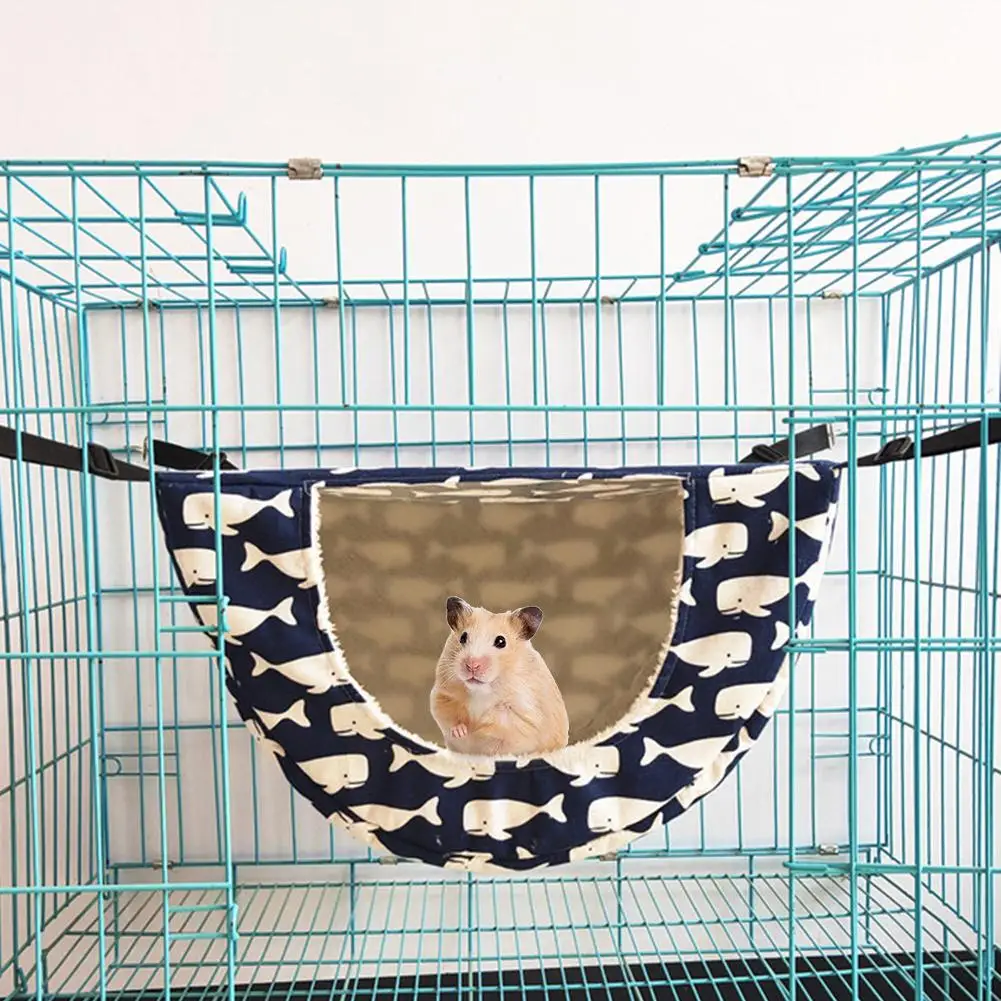 Warm Plush Hammock Cage Accessories for Parrot Sugar Glider Ferret Squirrel Hamster Rat Hideout Playing Sleeping Petmolico Small Animals Hanging Tunnel 