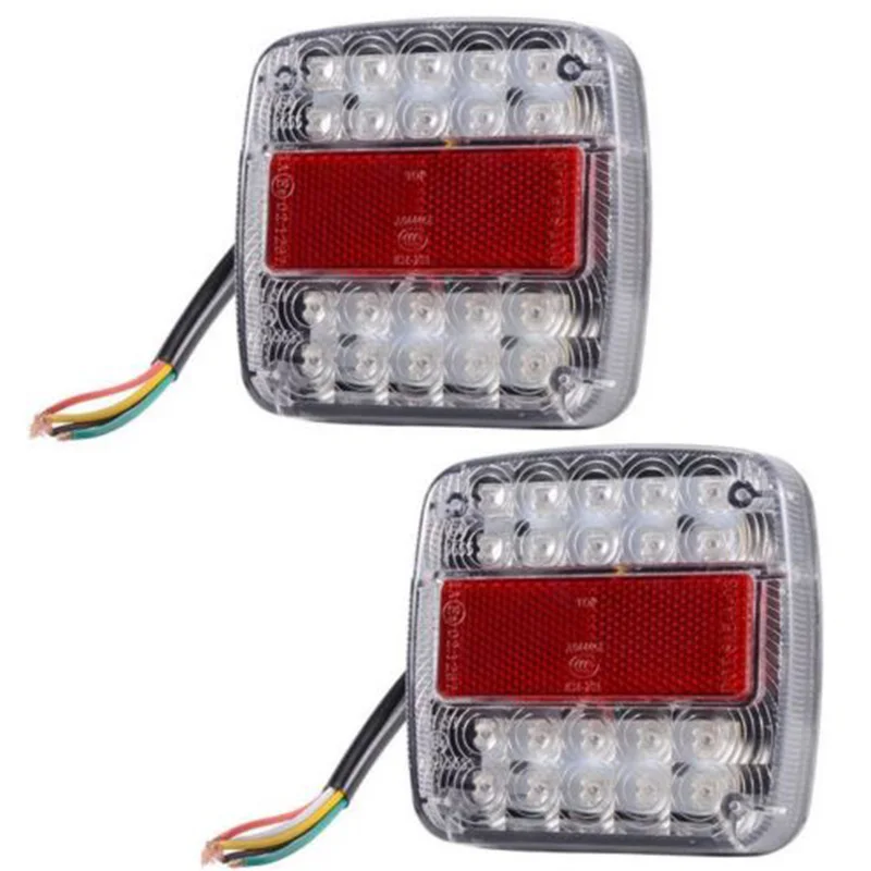 2pcs/set 26LED Tail Brake Turn Signal License Plate Light Lamp for Truck Trailer