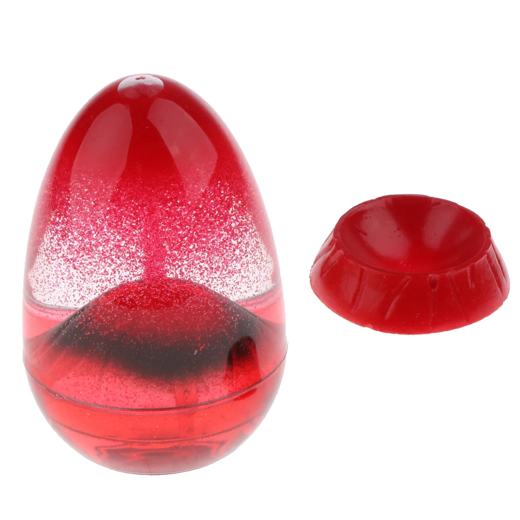 MagiDeal 2-set Volcano Eruption Egg Liquid Sandglass Hourglass Gadget Timer - 5min Shelf Display Home Decor Clock