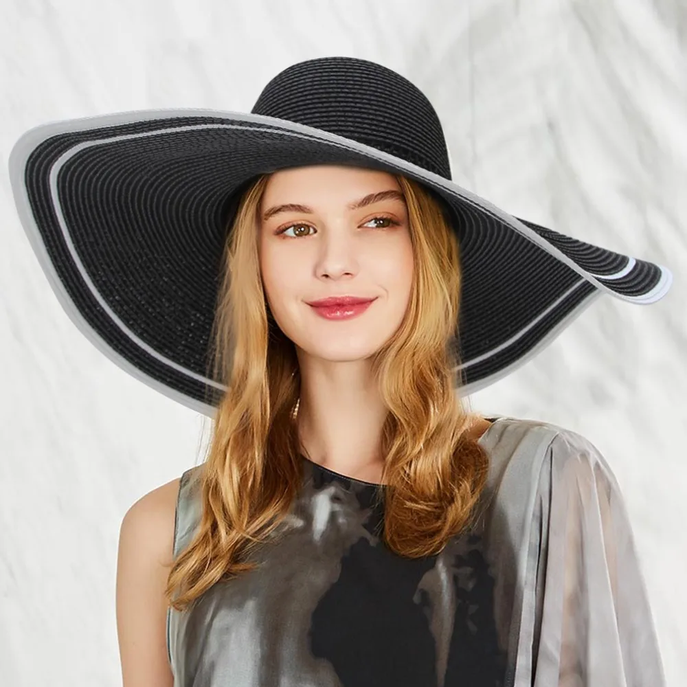 GEMVIE Foldable Floppy Black Summer Hat For Women Straw Hats New Trendy Sun Hat Wide Brim Beach Cap Lace Bow Paper Woven Fedora
GEMVIE Foldable Floppy Black Summer Hat For Women Straw Hats New Trendy Sun Hat Wide Brim Beach Cap Lace Bow Paper Woven Fedora