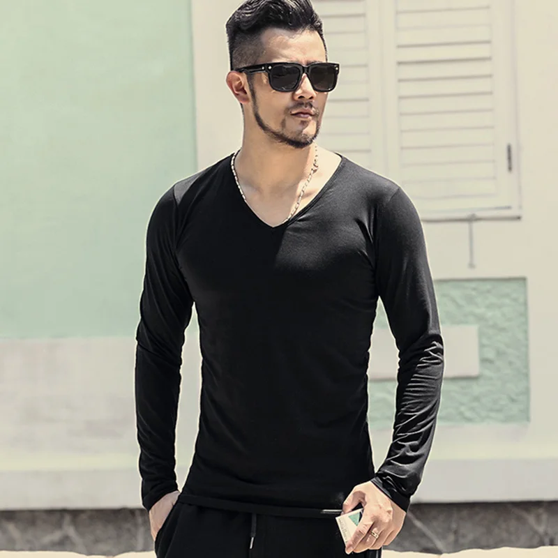 New brand spring men's t-shirt sexy t shirt deep v neck t shirts slim tee thin and light standard cotton modal man t-shirt
New brand spring men's t-shirt sexy t shirt deep v neck t shirts slim tee thin and light standard cotton modal man t-shirt