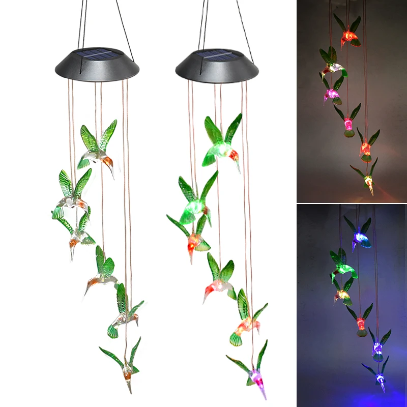 Humming Bird LED Solar Light Romantic Windbell Lights Wind Chime Light String Lamp Color Changing for Patio Yard Decor
Humming Bird LED Solar Light Romantic Windbell Lights Wind Chime Light String Lamp Color Changing for Patio Yard Decor