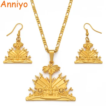 Anniyo Haiti Flag Pendant Necklaces Earrings Set for Women Ayiti Items Gold Color Jewelry Gifts #115206
Anniyo Haiti Flag Pendant Necklaces Earrings Set for Women Ayiti Items Gold Color Jewelry Gifts #115206