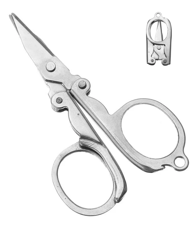 

Mini small Edc stainless steel fold scissor pocket tool utility gadget portable convenient cam hike travel first aid kit