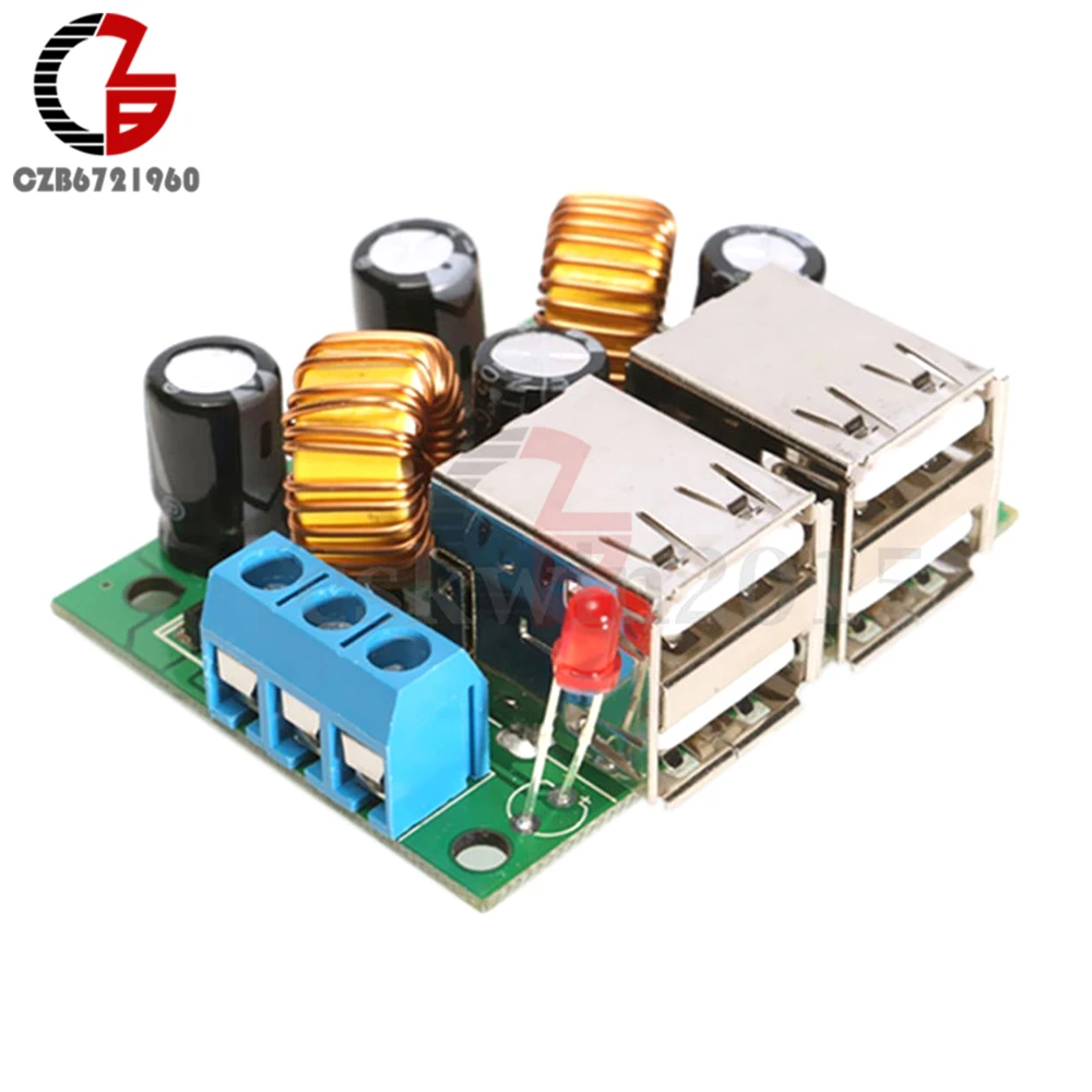 4-USB Port A5268 Step Down Voltage Regulator Buck Converter Power Transformer Supply DC 12V to 5V for USB Hub Phone Auto Car
4-USB Port A5268 Step Down Voltage Regulator Buck Converter Power Transformer Supply DC 12V to 5V for USB Hub Phone Auto Car