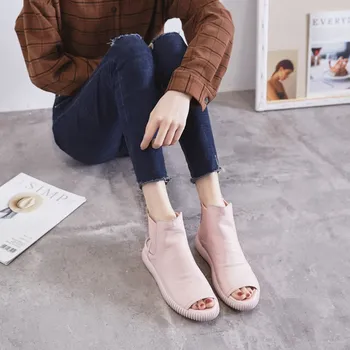 EXCARGO Ankle Boots Shoes Woman Fish Mouth Casual Shoes White 2019 Summer Autumn Female High Top Boots Genuine Leather Sneakers
EXCARGO Ankle Boots Shoes Woman Fish Mouth Casual Shoes White 2019 Summer Autumn Female High Top Boots Genuine Leather Sneakers